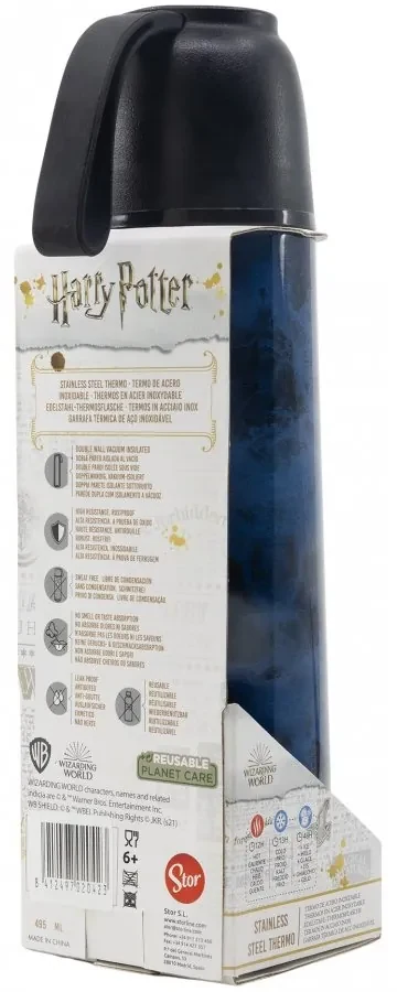 Nerezová termo fľaša na pitie Harry Potter s hrnčekom - 495 ml