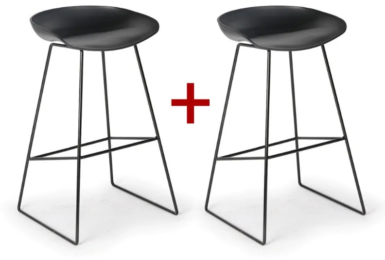 Barová stolička MONTY 1+1 ZADARMO, čierna