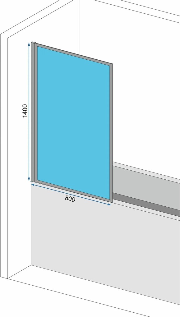 Jednodielna vaňová zástena REA LAGOS 80 cm, chróm/transparent
