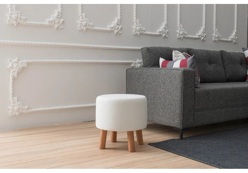Biely taburet Silindir – Balcab Home