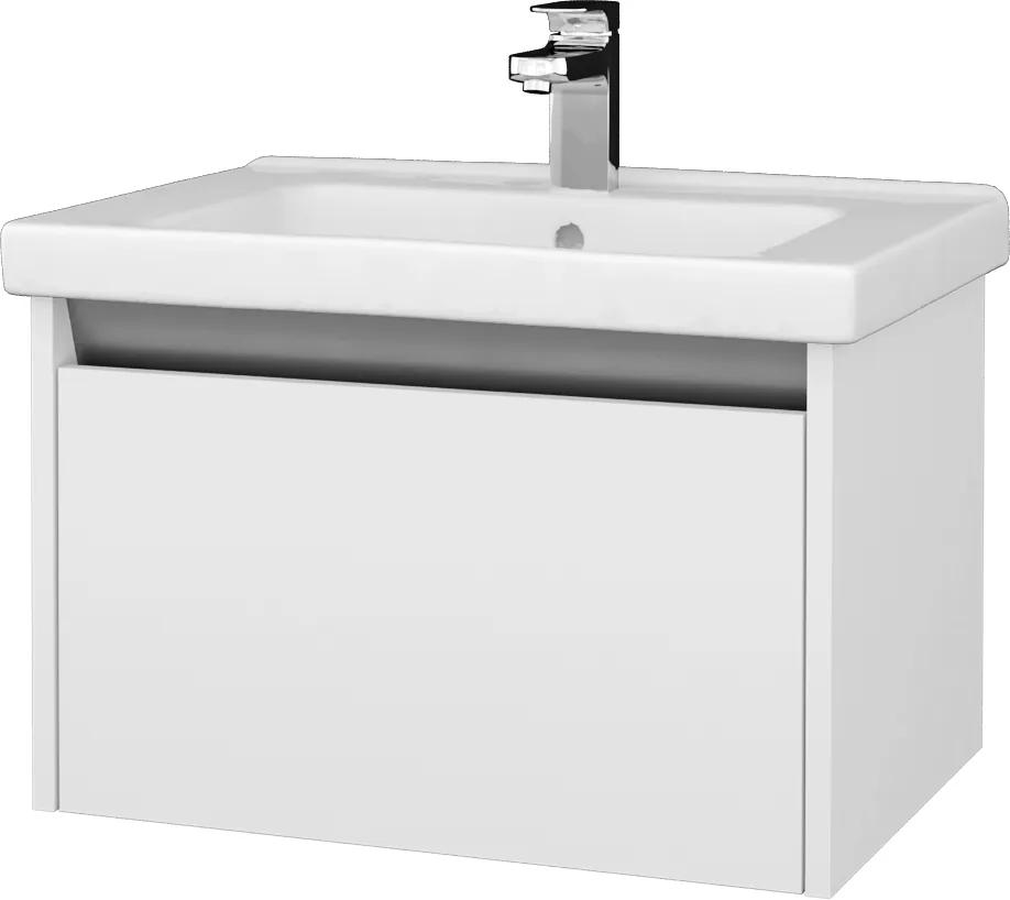 Dřevojas - Kúpeľňová skriňa BONO SZZ 65 (umývadlo Harmonia) - N01 Bílá lesk / N09 Bílá mat (204044)