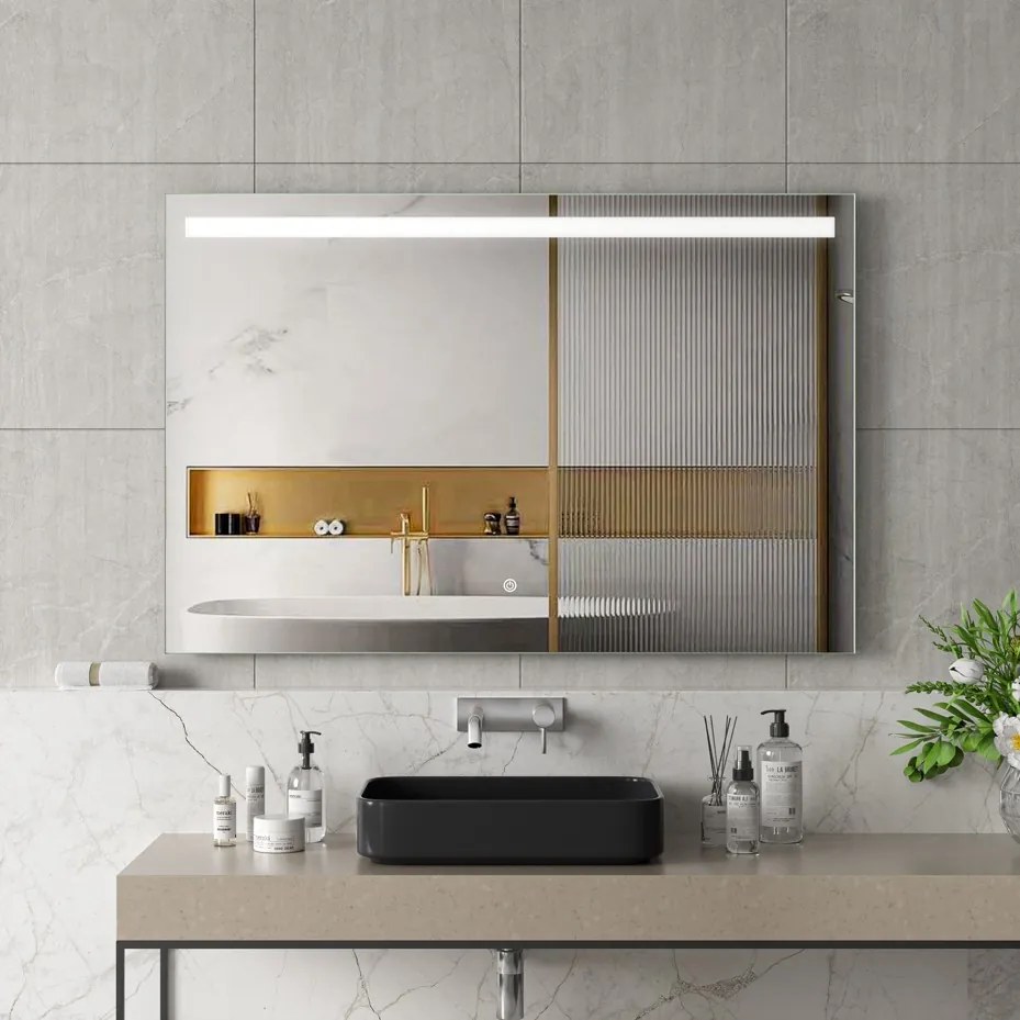 Erga Scarlet, obdĺžnikové LED zrkadlo 120x80cm, 920 lm, 3 farby svetla, predné osvetlenie, ERG-V01-128-1280-00