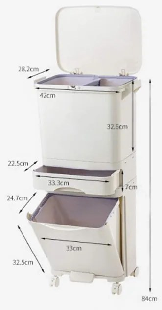 Odpadkový kôš NARDAN 42 l biely