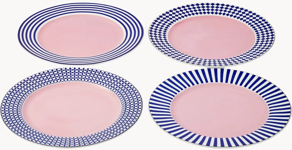 Porcelánové plytké taniere Aunty, 4 ks