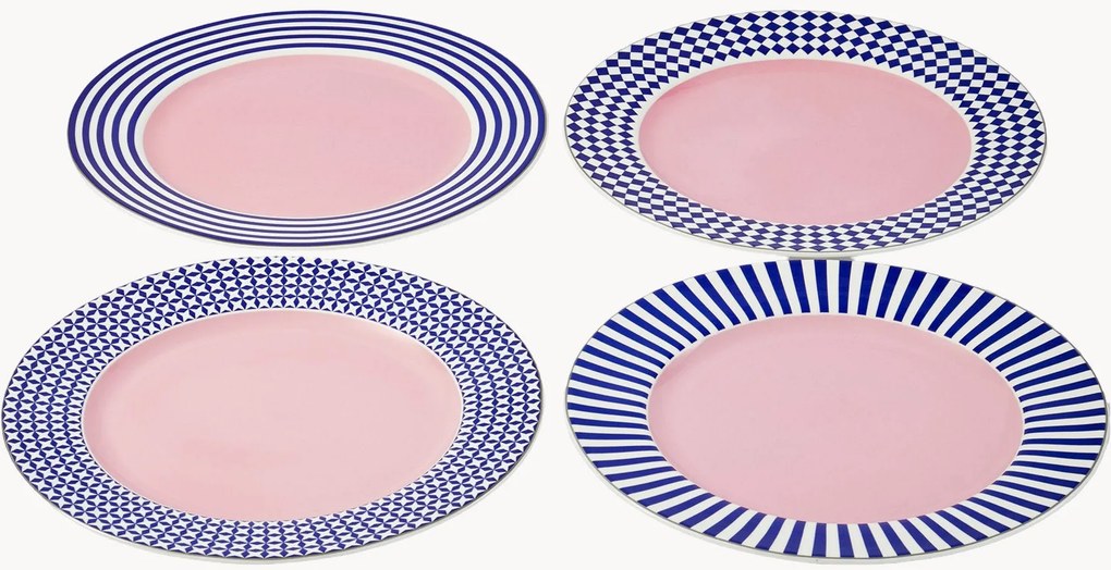 Porcelánové plytké taniere Aunty, 4 ks