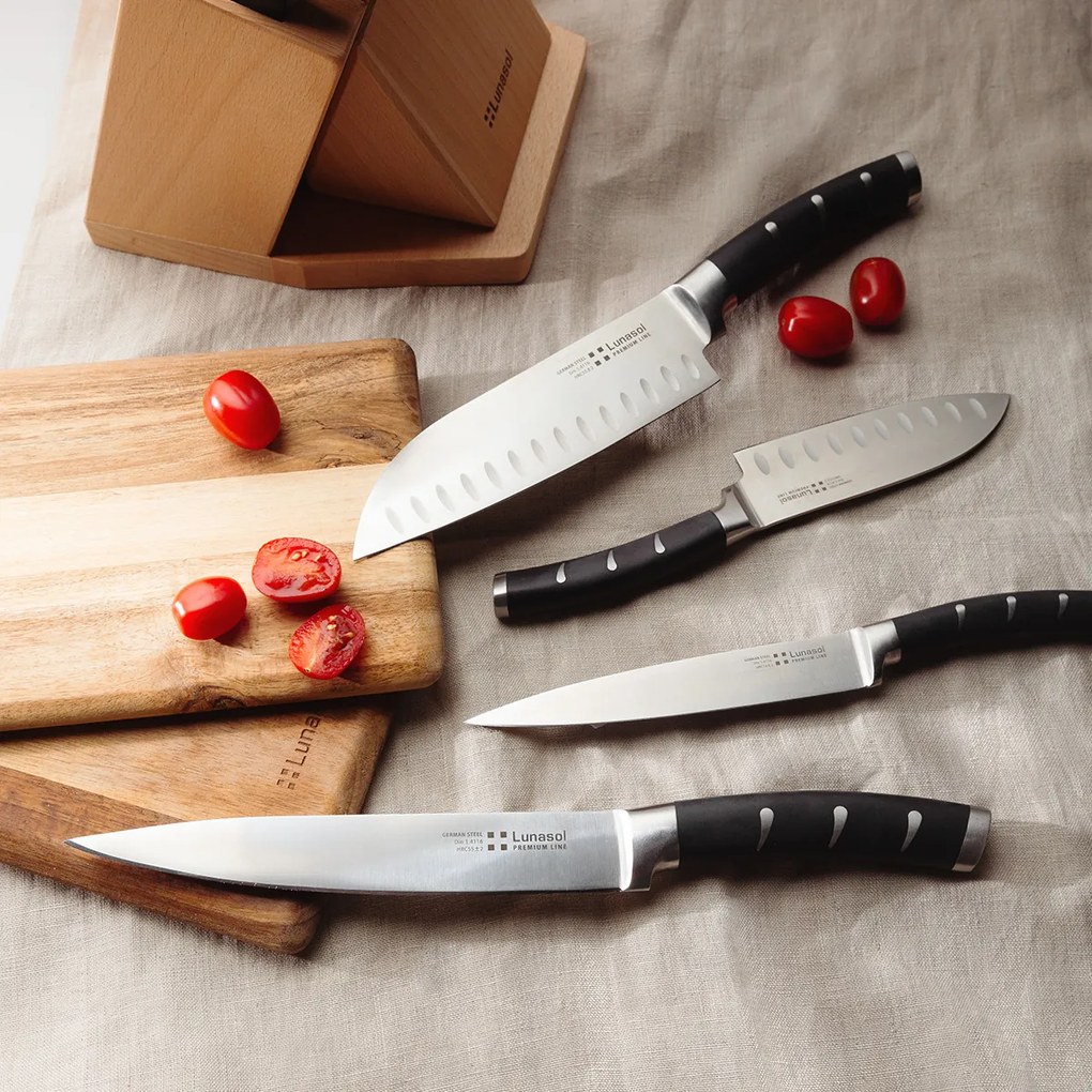 Stojan na nože 7 ks s brúskou na nože - Flow Kitchen - 132760