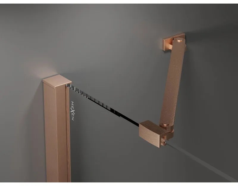 Mexen Velar Duo, posuvné dvere do otvoru 200x200 cm, 8mm číre sklo, medená matná, 871-200-000-02-65