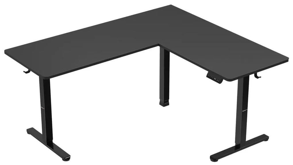 Elektricky nastaviteľný Rohový PC stolík Hyperion 9.5 (čierna). Akcia -20%. Vlastná spoľahlivá doprava až k Vám domov. 1087530