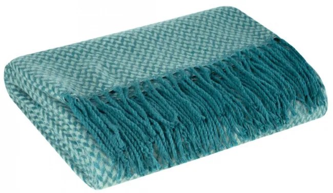 Deka AKRYL so strapcami, mätová / tyrkysová