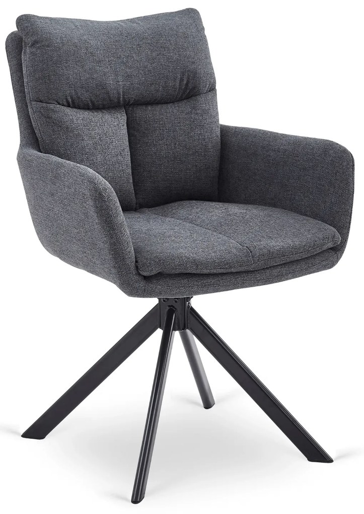Otočná jedálenská stolička PAUL, tmavosivá