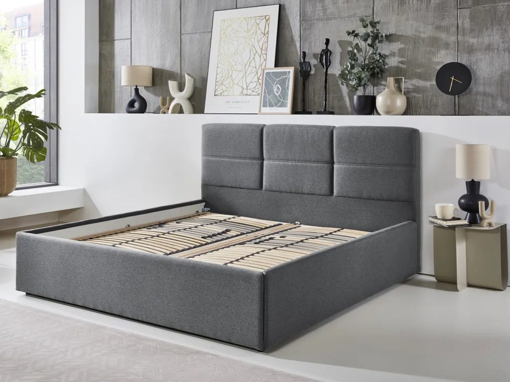 Posteľ Domango 180x200 cm, stredne šedá látka