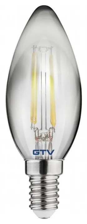 Teplá biela filamentová žiarovka E14, 4 W – GTV