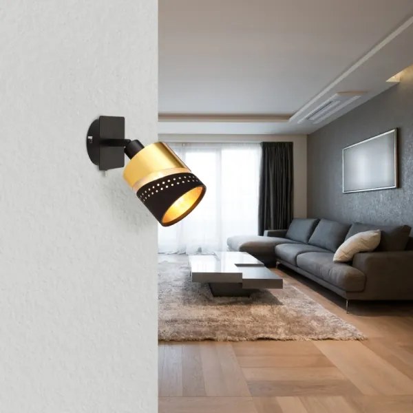 Globo 54046-1 - Nástenné bodové svietidlo OR 1xE14/25W/230V čierna/zlatá