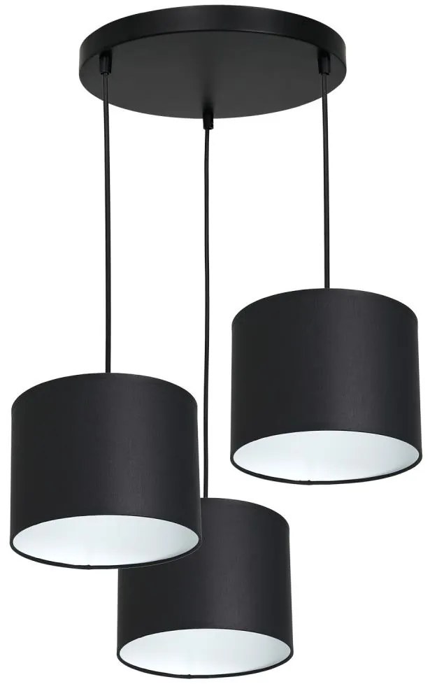 Luster na lanku ARDEN 3xE27/60W/230V čierna/biela