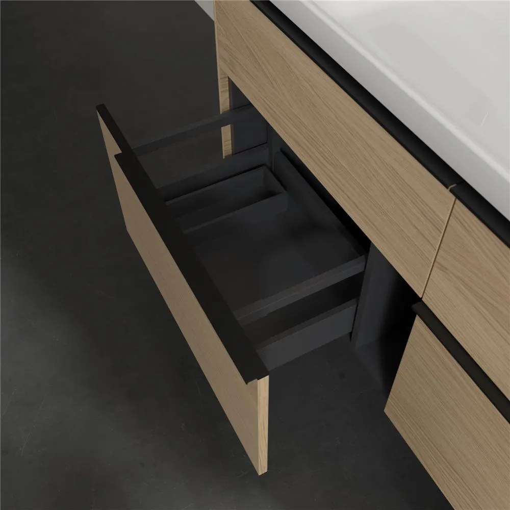 VILLEROY &amp; BOCH Subway 3.0 závesná skrinka pod umývadlo, 4 zásuvky, s LED osvetlením, 1272 x 478 x 429 mm, Nordic Oak, C602L1VJ