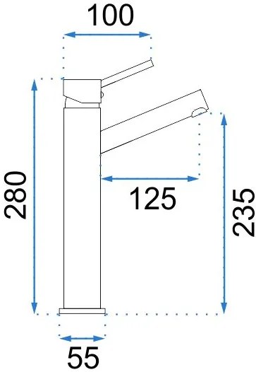 Rea Lumi - vysoká umývadlová batéria, šedá, REA-B8026