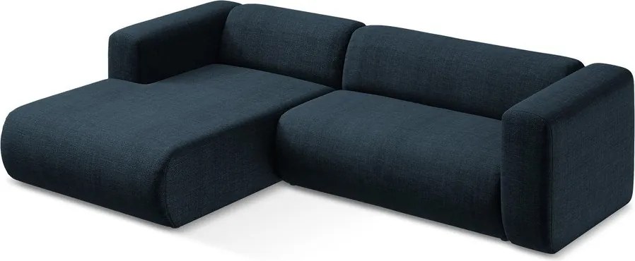 Modrá rohová pohovka (ľavý roh/s leňoškou) Ekahi – Makamii