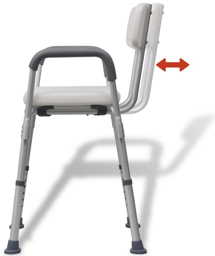 Sprchovacia stolička, hliník, biela