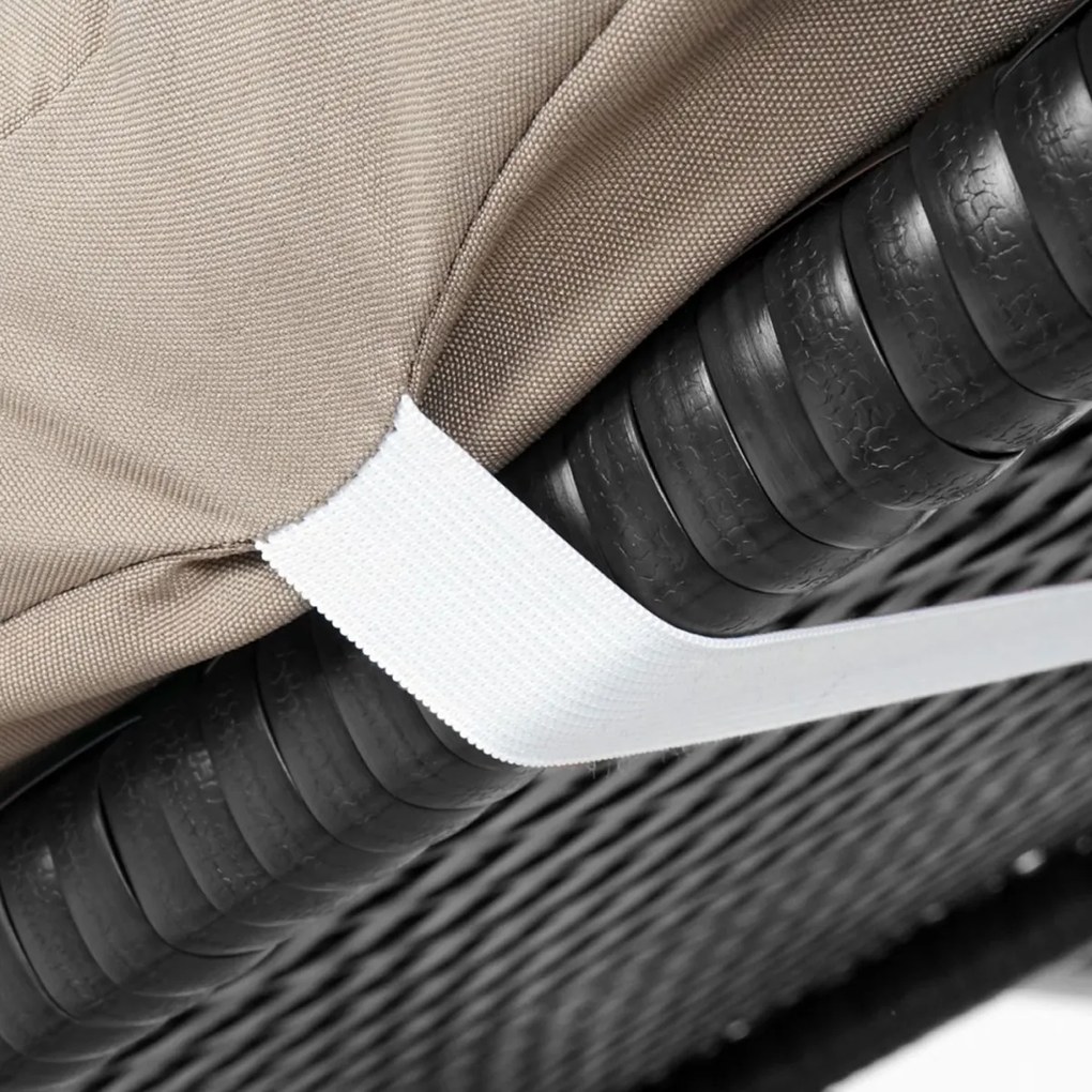 Záhradné lehátko HWC-A51 - krémové vankúše premium 10cm - antracit