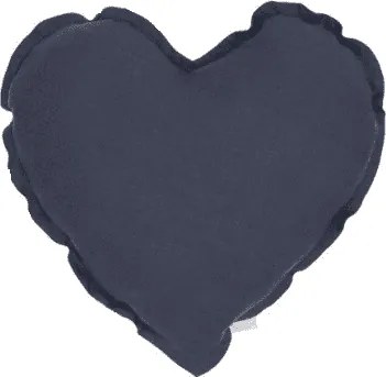 Mini ľanový vankúš srdca grafitová 28 cm