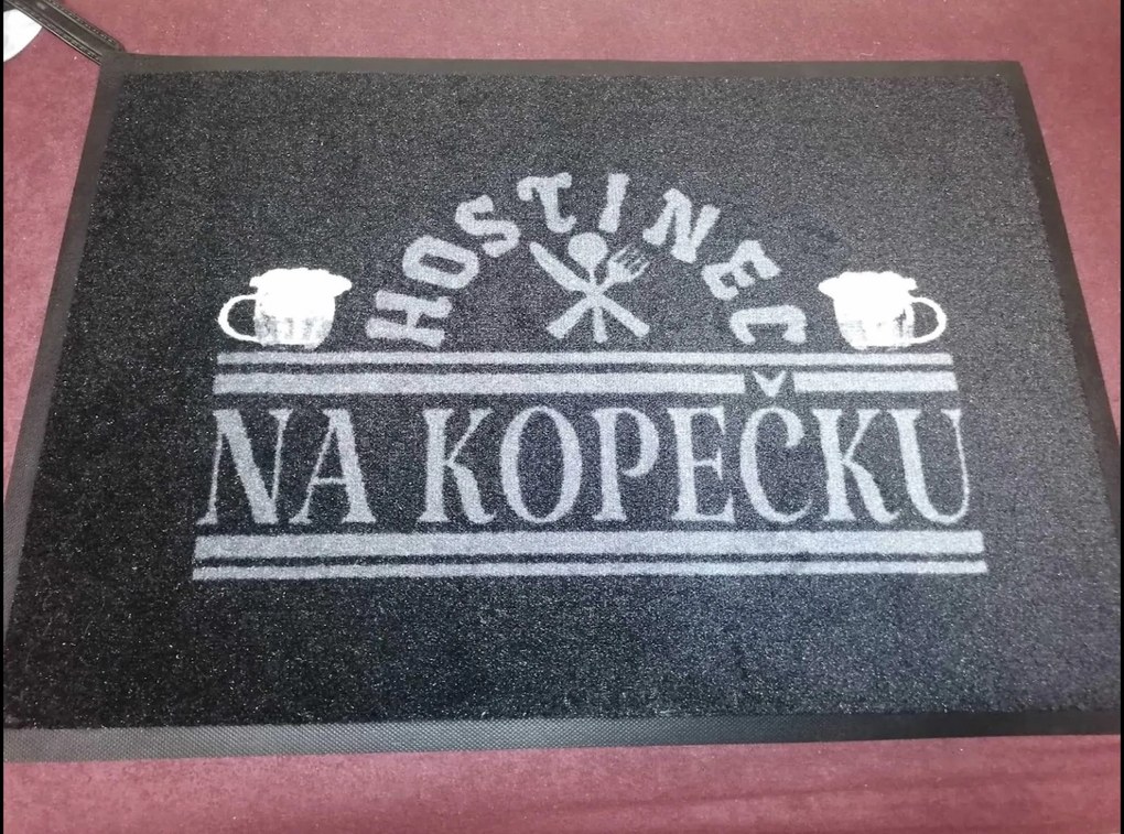 GDmats koberce Rohožka s vlastnou potlačou (logom) na mieru MK415 Velour – na von aj na doma - 60x85 cm