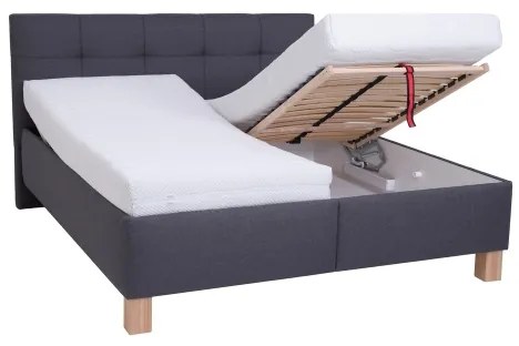 Čalúnená posteľ MARIA 160x200 cm s úložným priestorom, bez matraca, sivá