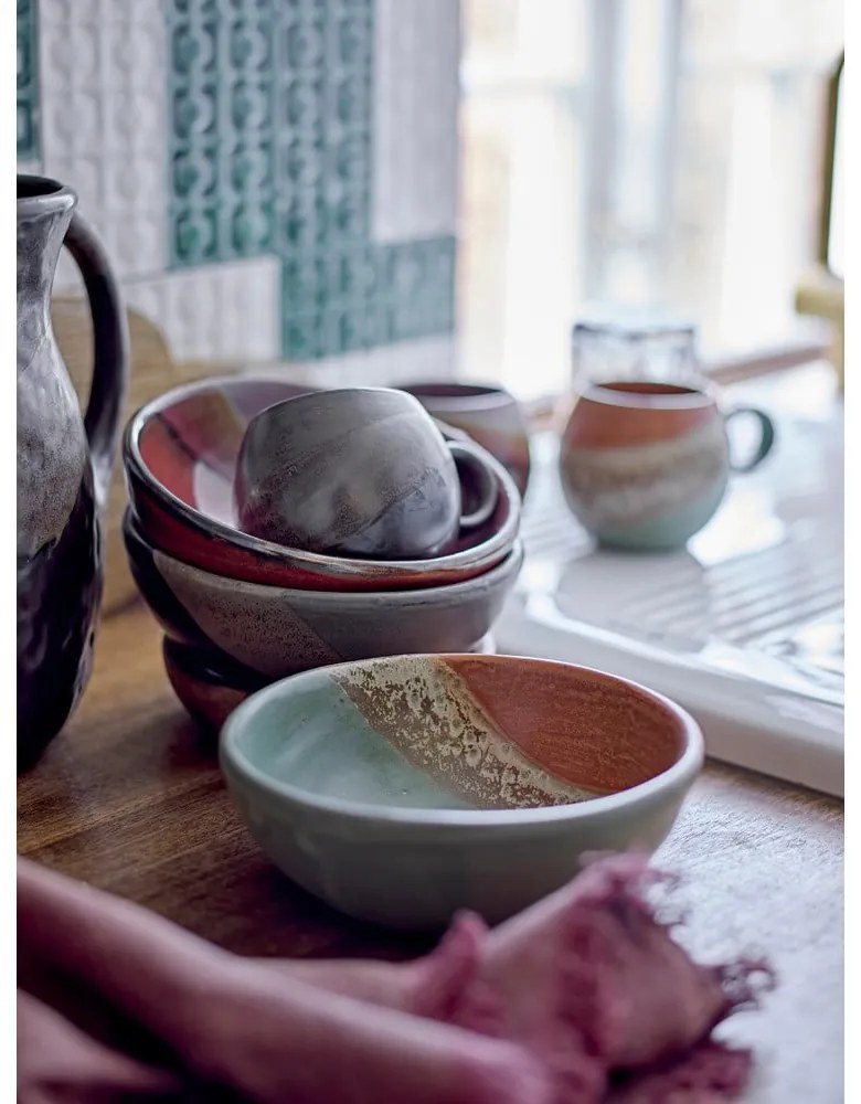 Zeleno–oranžová miska z kameniny 572 ml Paula – Bloomingville