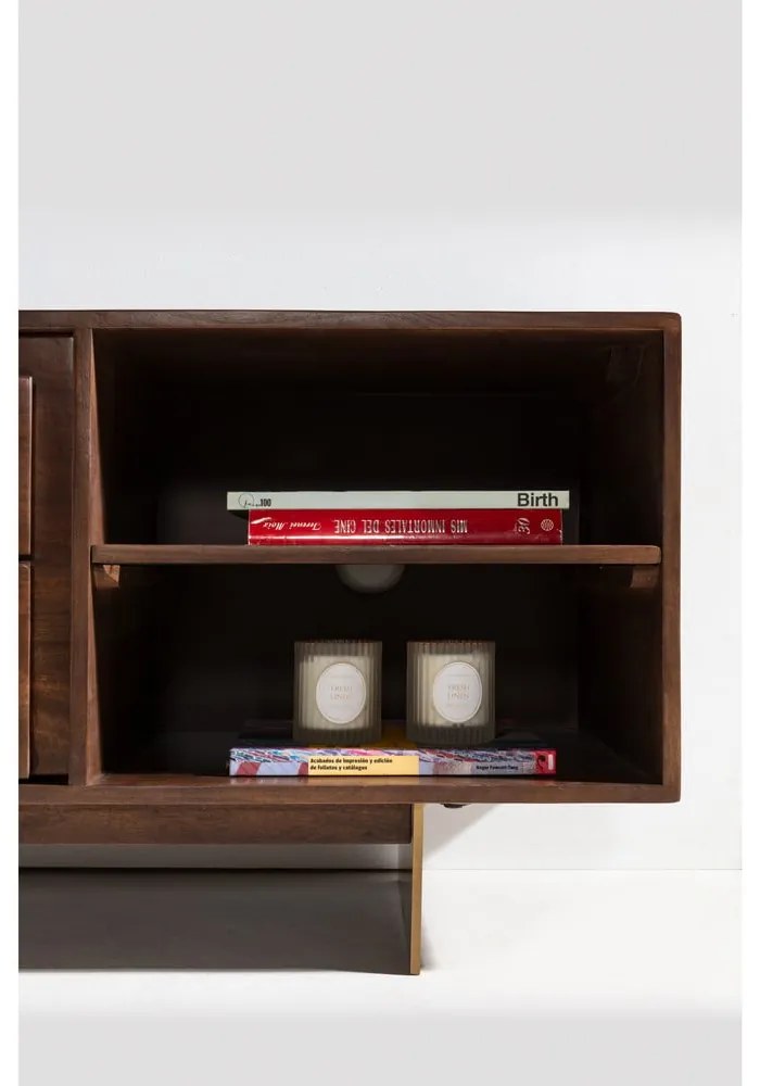 Hnedý TV stolík z mangového dreva 145x55x40 cm Trisha – MOME