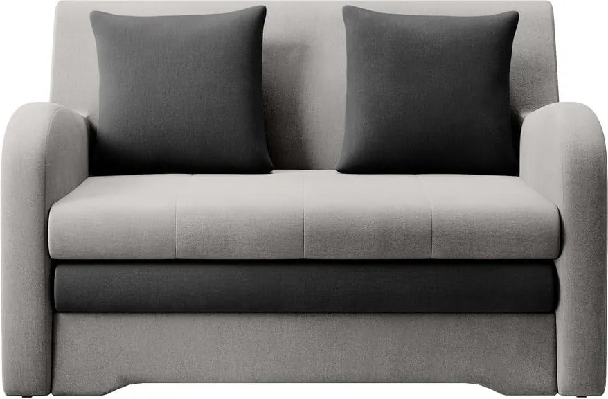 Svetlosivá/antracitová zamatová rozkladacia pohovka 130 cm Ario – ELTAP