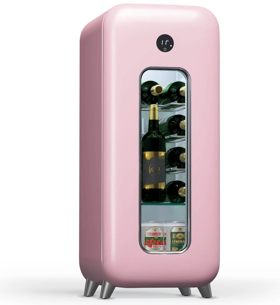 Klarstein Shirley 15 Uno, chladnička na víno, 15 fliaš, 5 - 20 °C, dotykové ovládanie, retro