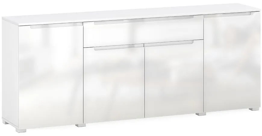 Komoda Hill K05 4D1S biely lesk