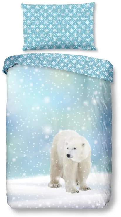 Good Morning Flanelová obliečka Good Morning 6947 Ice Bear 140x200/70x90 cm
