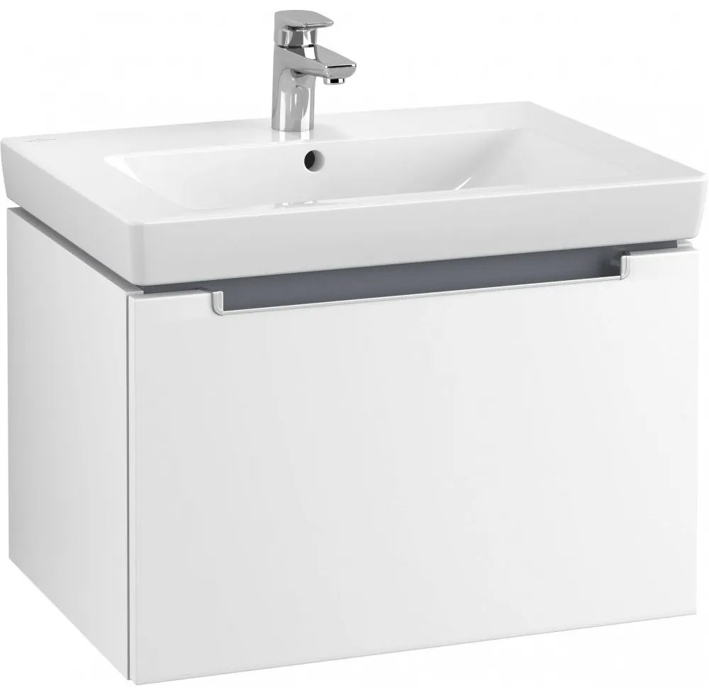 VILLEROY & BOCH Subway 2.0 závesná skrinka pod umývadlo, 1 zásuvka, 637 x 454 x 420 mm, White Matt, A68800MS