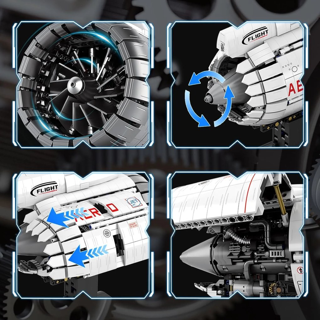 Sada stavebných kociek – Motor lietadla ZKL.33019 (1786 dielikov)