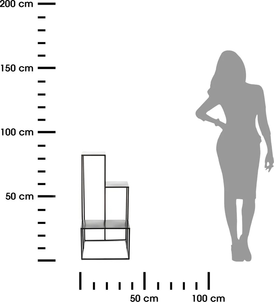 STOJAN NA KVETINÁČ KASKADA1 85X40X40 CM ČIERNA