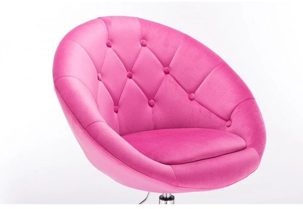 LuxuryForm DESIGN Barová stolička VERA VELUR na striebornom tanieri - ružová
