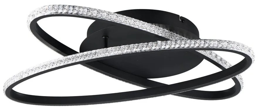 Čierne LED stropné svietidlo Lane – Trio