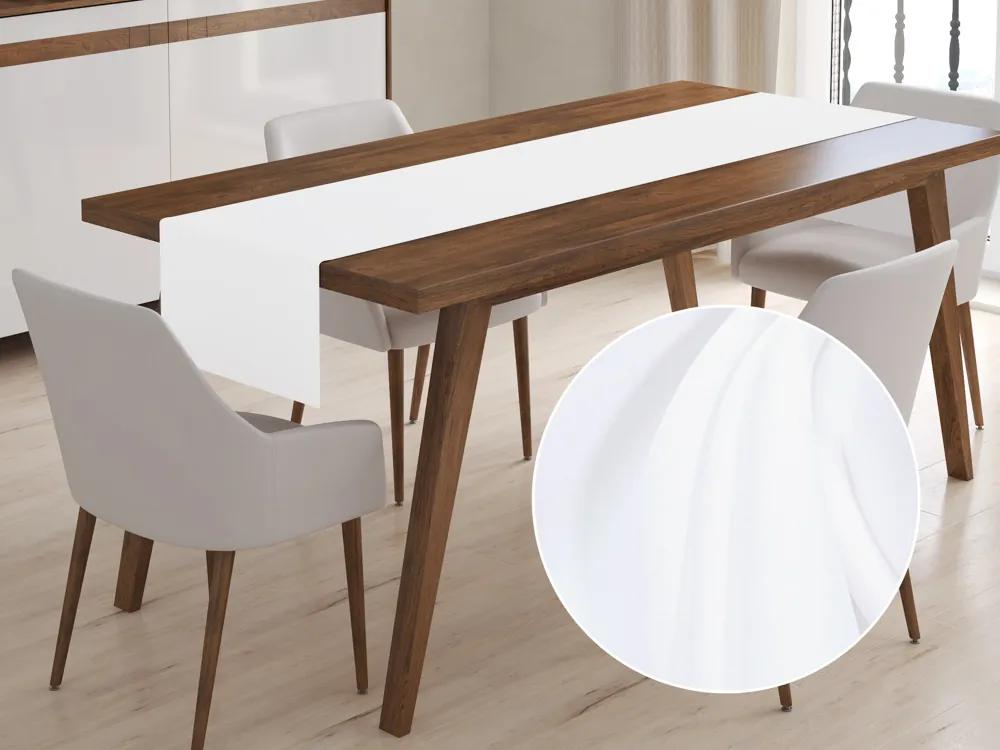 Biante Dekoračný behúň na stôl Rongo RG-013 Biely 20x160 cm