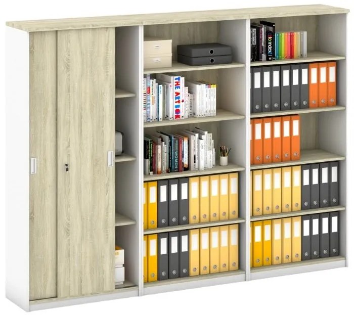 Zostava skríň MIRELLI, Typ X - biela/dub sonoma