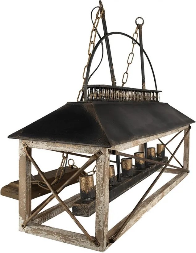 Béžové antik stropné svetlo v Industrial štýle Bocco - 99*30*70 cm