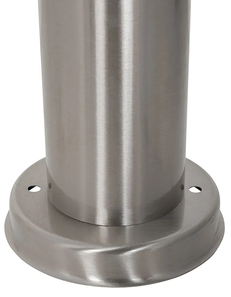 Moderná vonkajšia lampa na stĺp oceľ s opálom 80 cm IP44 - Rox