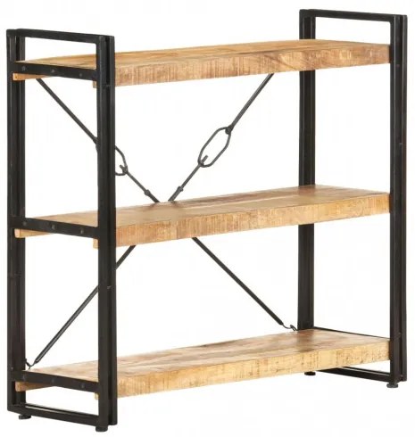 vidaXL Knižnica s 3 policami 90x30x80 cm mangovníkový masív-