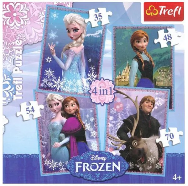Trefl Puzzle Ľadové Kráľovstvo 4v1 35-70 dielikov