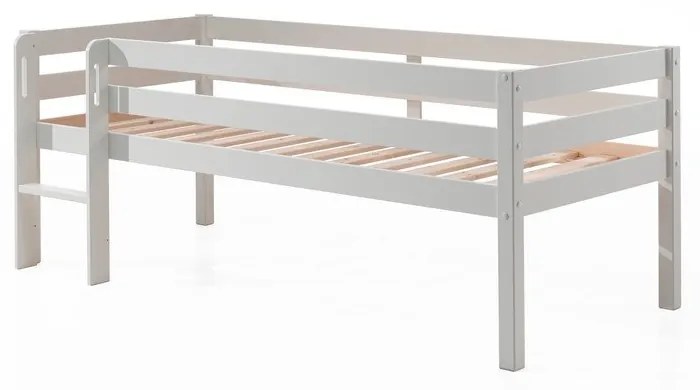 Biela detská vyvýšená posteľ Vipack Pino, 90 x 200 cm