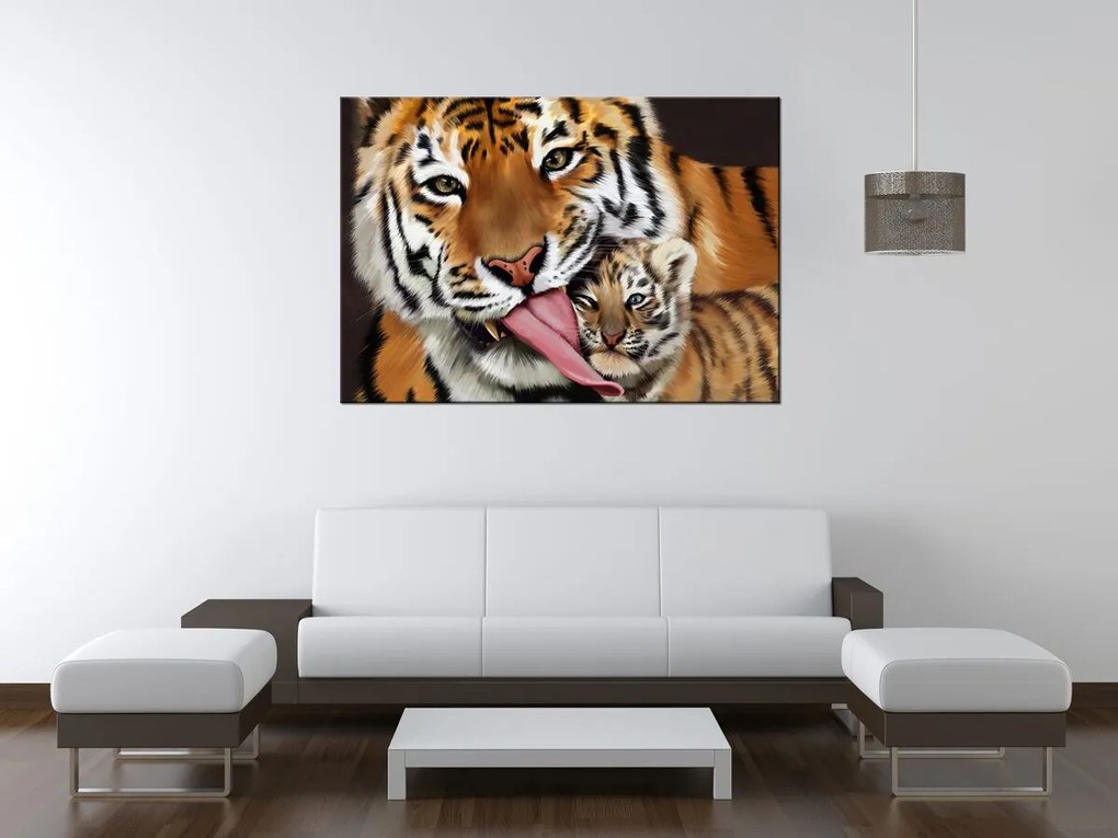 Gario Obraz na plátne Tiger a tigrík Rozmery: 30 x 20 cm