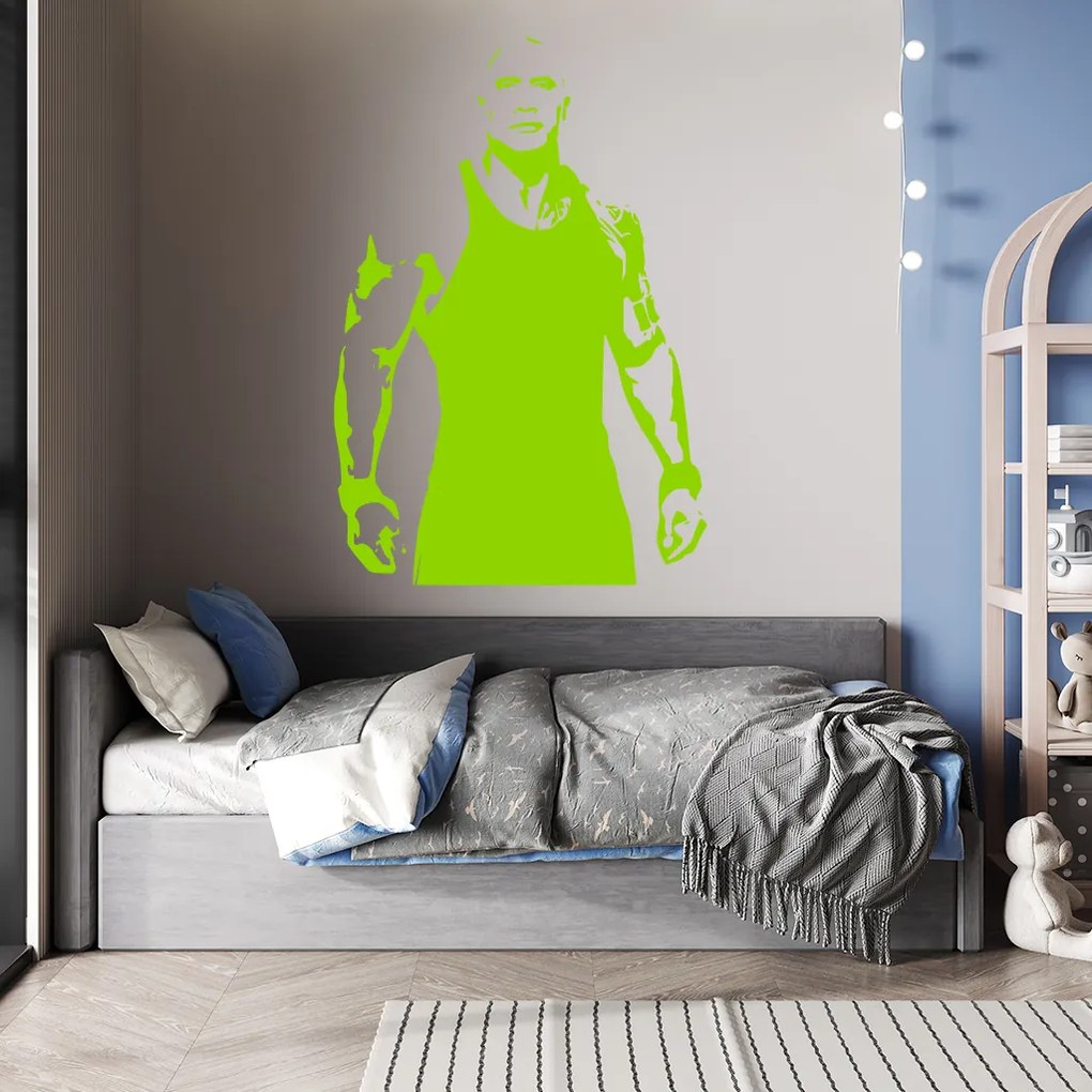 Veselá Stena Samolepka Dwayne Johnson The Rock Farba: zelená, Veľkosť: 80 x 55 cm