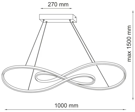 LED Luster na lanku ZUMBA LED/50W/230V zlatá