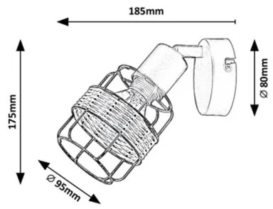 Rabalux 5281 - Nástenné bodové svietidlo INDIANA 1xE14/25W/230V