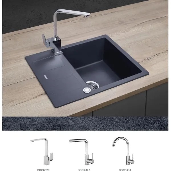 Concept DG05C45DG - Kuchynský drez CUBIS 50x62 cm granit/tmavosivý