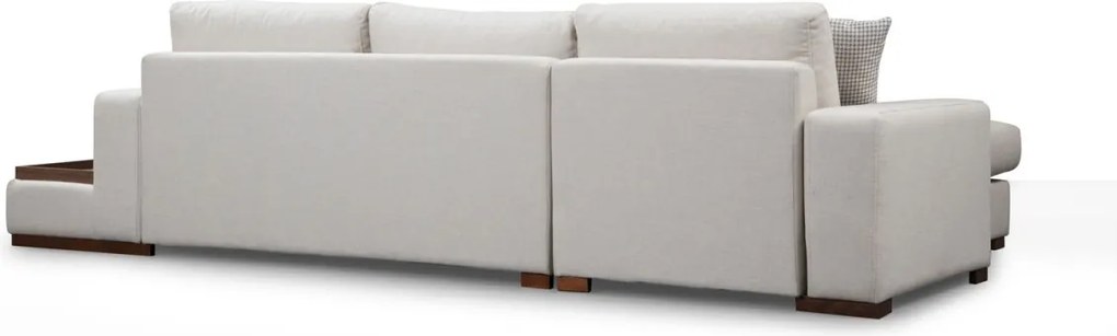 Rohová sedacia súprava Loop 312 cm s odkladacím stolíkom béžová ľavá